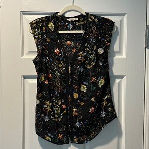 Black 41 Hawthorne top with floral, print